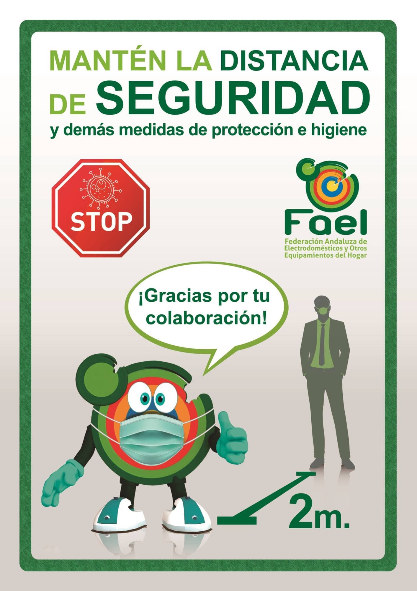 Cartel de distanciamiento